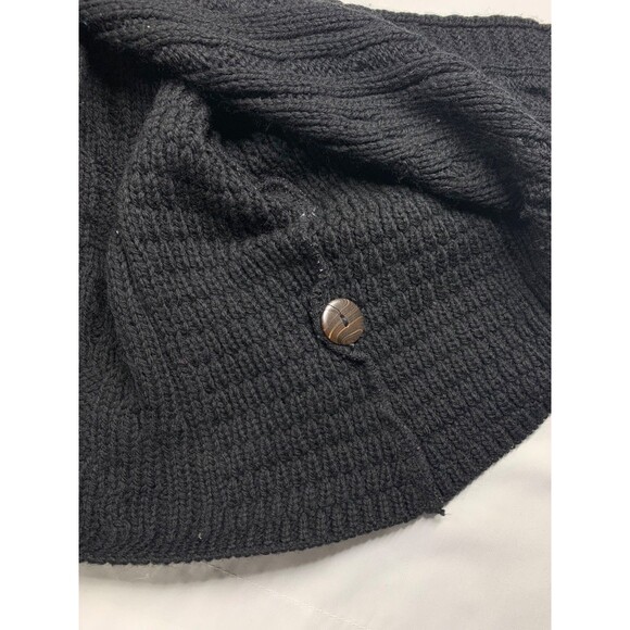 Kilronan Knitwear 100% Merino Wool Sweater Womens L Black Cable Knit Cardigan - Picture 7 of 7